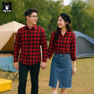 Áo Sơ Mi Nữ FIG TREE Caro Đỏ Đen 122A Siêu Hot