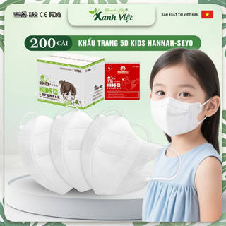  Khẩu trang trẻ em KID 5D Hannah Seyo 3 lớp lọc bụi mịn kháng khuẩn bảo vệ tối đa - Thùng 200 chiếc 