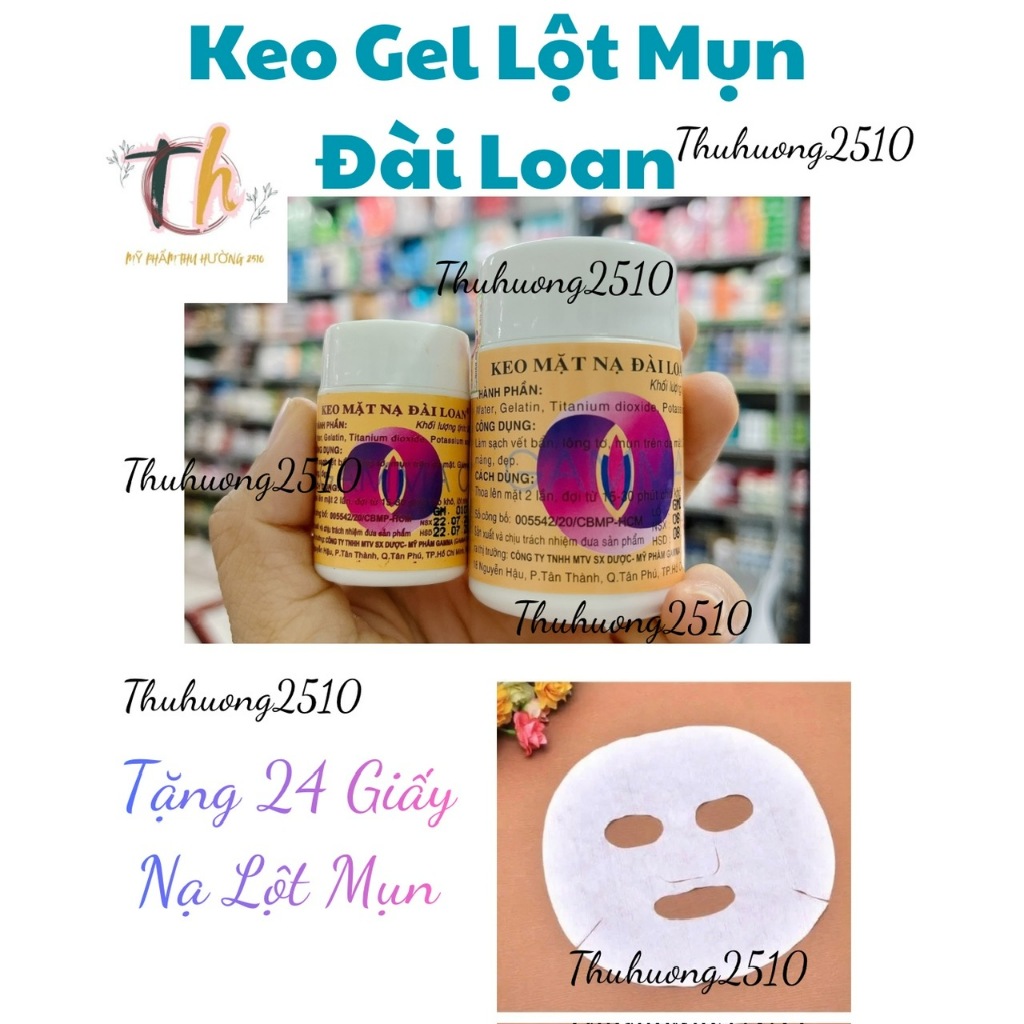 Mặt Nạ Lột Mụn,Kem Lột Mụn,Gel Lột Mụn Đài Loan-Tặng Giấy Nạ 24 Tờ