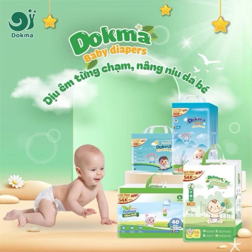 Tã quần Bỉm Dokma Eco siêu nhẹ thoáng cho bé