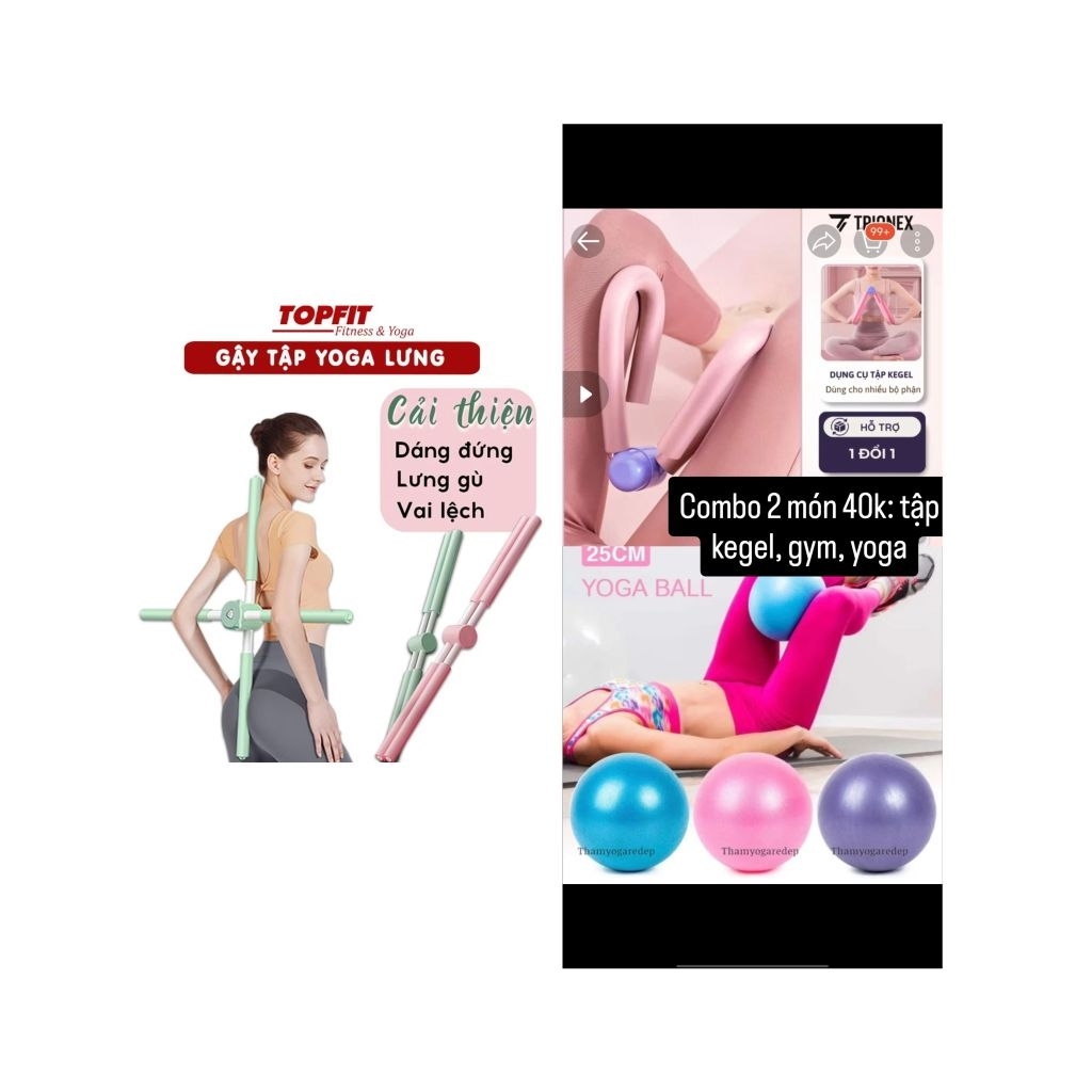 pass dụng cụ tập kegel, gym, yoga