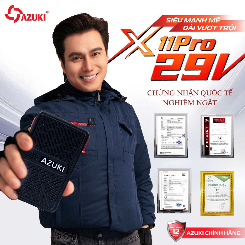 Áo Điều Hòa AZUKI X11 2026 Pin 30000mah, Quạt 29V