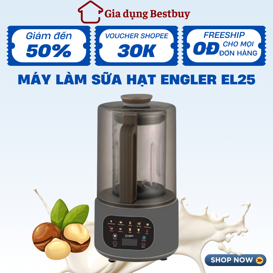 Máy làm sữa hạt đa năng ENGLER EL25, máy sữa hạt thông minh chính hãng, bảo Hành 24 Tháng