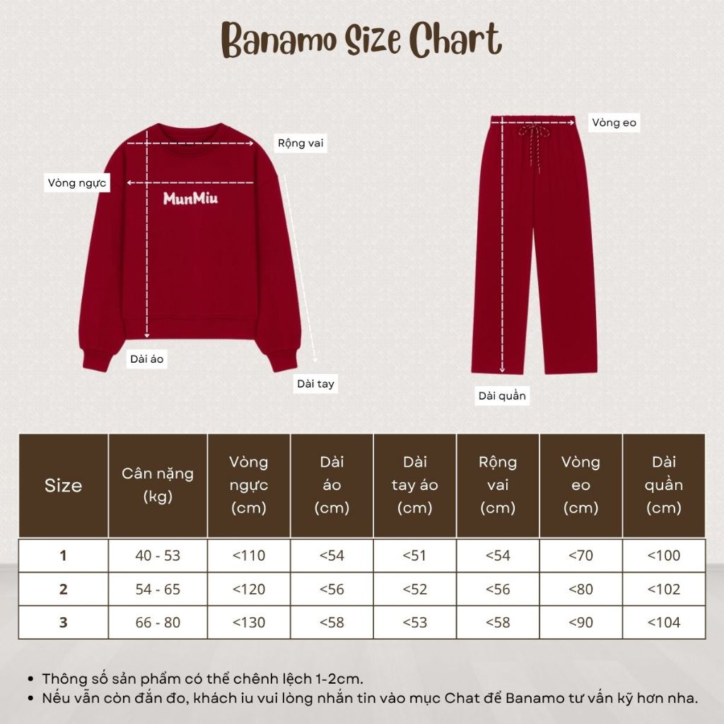 Set đồ nỉ nữ BIGSIZE Banamo Fashion áo sweatshirt phối quần suông ống rộng cạp chun dây rút mặc ở nhà đi chơi 145 | BigBuy360 - bigbuy360.vn
