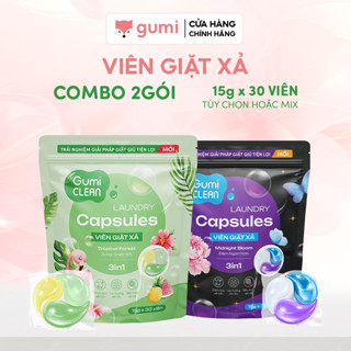  Túi 30 Viên giặt xả quần áo tiện lợi Gumi 3in1 hương thơm tươi mát làm sạch lưu hương bền màu. 