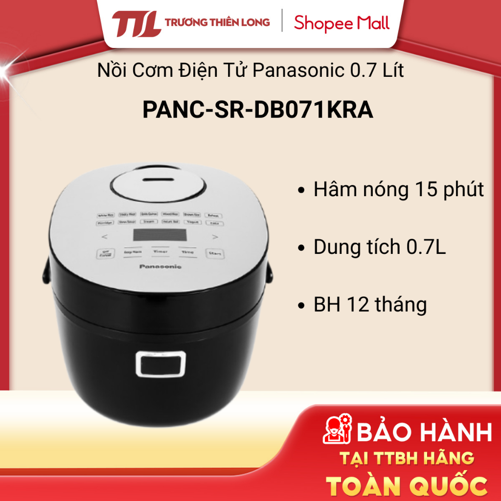Nồi Cơm Điện Tử Panasonic PANC-SR-DB071KRA 0.7 Lít [TOÀN QUỐC]