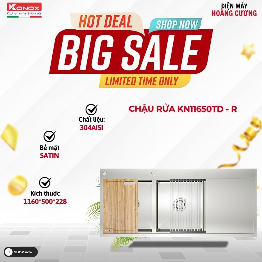 Chậu Rửa Bát Konox KN11650TD – Thiết Kế Hiện Đại Cho Bếp