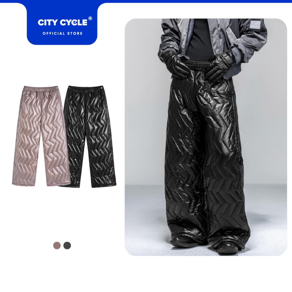 Quần dài phao ống rộng suông unisex dày dặn Local Brand Chính Hãng City Cycle quần dài phao Warm Up 