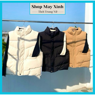  Áo phao ghile có khoá sườn 2 bên túi ngang hàng quảng châu có 3 lớp dày dặn 