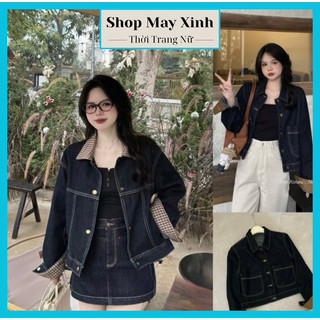    Mở Bán   Áo Denim Ngắn dáng lửng Áo khoác JEAN NỮ Dáng Ngắn bò xanh viền chỉ nổi 