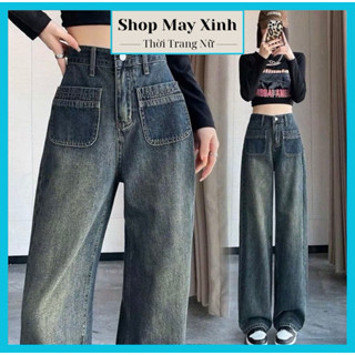  Quần jean nữ lưng cao ống suông thiết kế túi ngang phong cách hugo bassic women pants shopmayxinh 