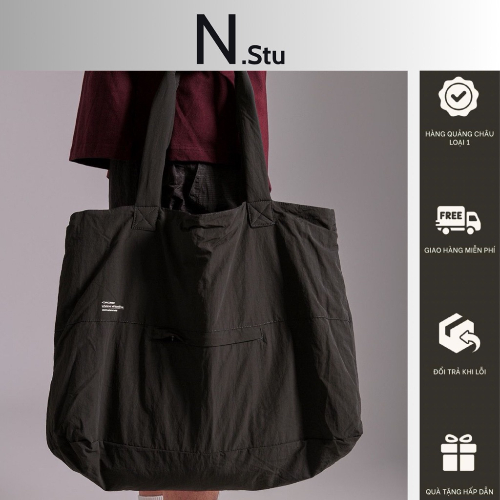Túi tote kích cỡ lớn vải nylon chống thấm nước phong cách hàn quốc cho nam nữ (ảnh thật ở cuối)