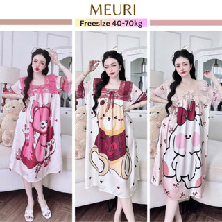  Váy ngủ lụa MEURI đầm ngủ tiểu thư pyjama mặc nhà chất liệu cao cấp thoáng mát. 