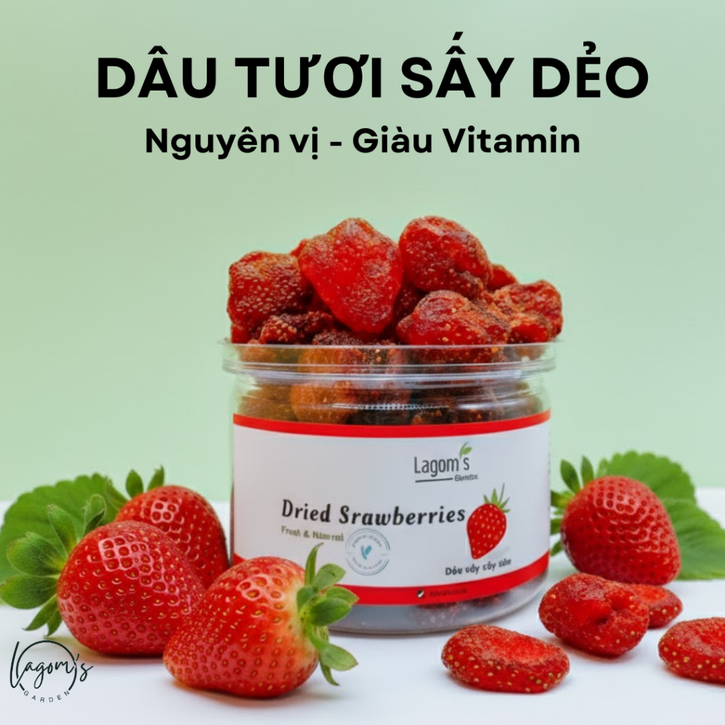 Dâu sấy dẻo Thái Lan nguyên vị - Lagom's Garden