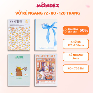  Combo 5 10 Vở Kẻ Ngang Mondez 72 - 80 - 120 Trang Set Vở Kẻ Ngang 120 Trang khổ B5 Giấy 60 - 70gsm 