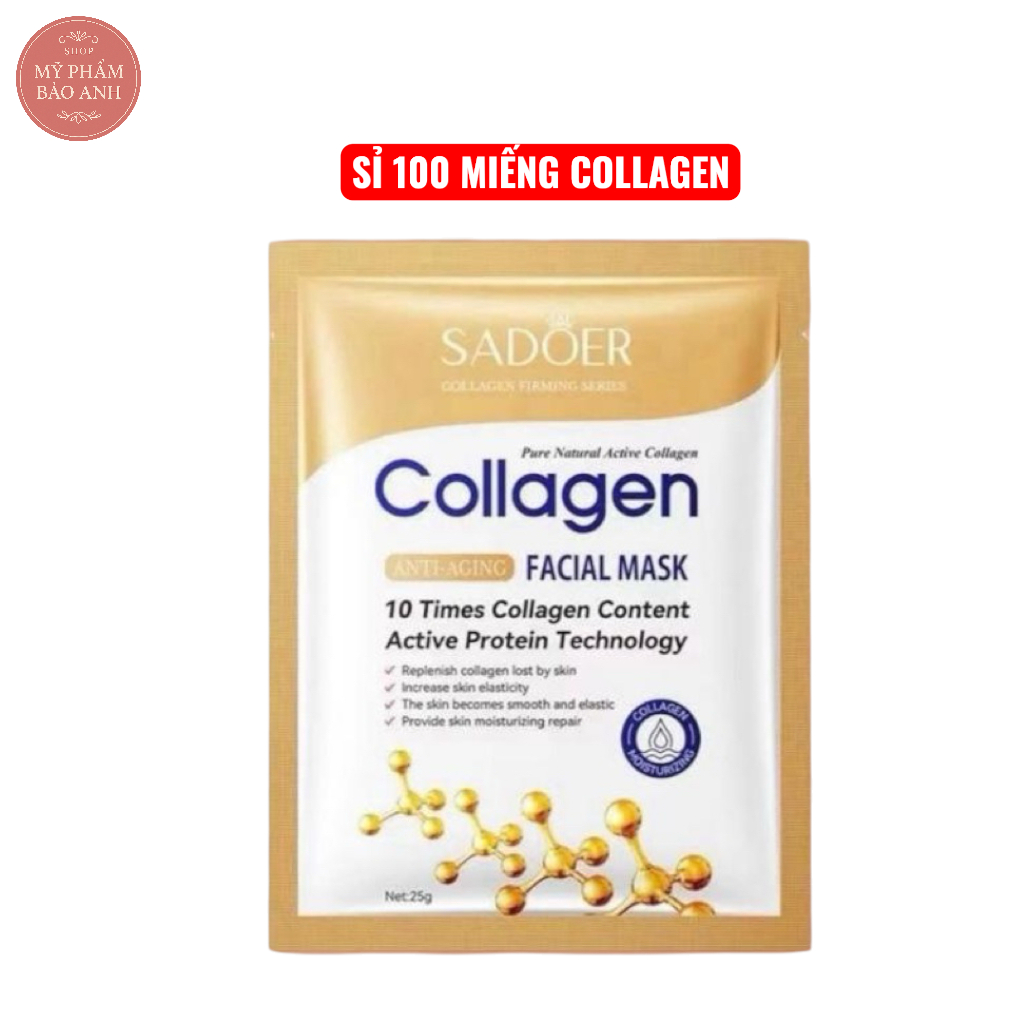 Sỉ 100M Mặt Nạ Collagen SADOER Dưỡng Da Chống Lão Hóa - Tăng Độ Đàn Hồi, Cấp Âm Sâu, Giảm Nếp Nhăn