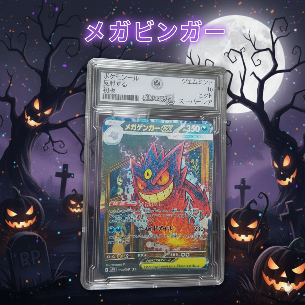 Hộp quà Thẻ slab Mega Genga FULL ART grade Black 10 Gem Mint d75 20 psa