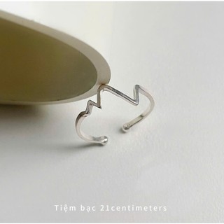 Nhẫn bạc Nhịp tim Nhẫn bạc Tiệm bạc 21Centimeters