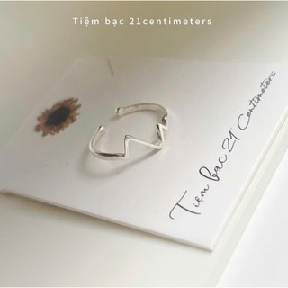 Nhẫn bạc Nhịp tim Nhẫn bạc Tiệm bạc 21Centimeters