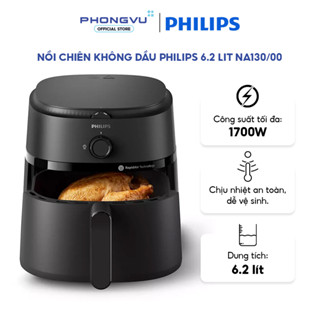 Nồi chiên không dầu Philips 6.2L 1700W - Rapid Air - Chống dính, Tự ngắt an toàn - Bảo hành 24 tháng