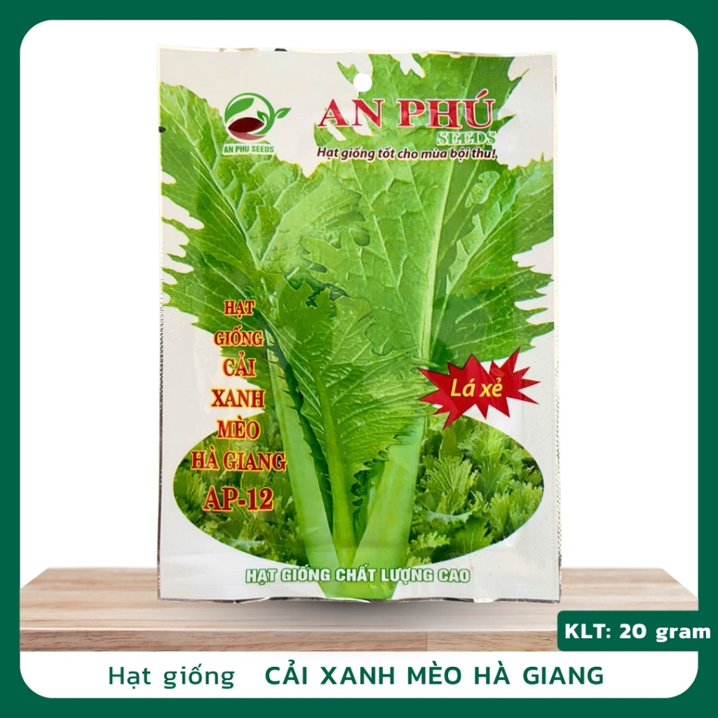 Hạt giống Cải Mèo Hà Giang 20g, Hạt giống cải mèo xanh Hà Giang An Phú, Hạt giống cải mèo lá to, dày