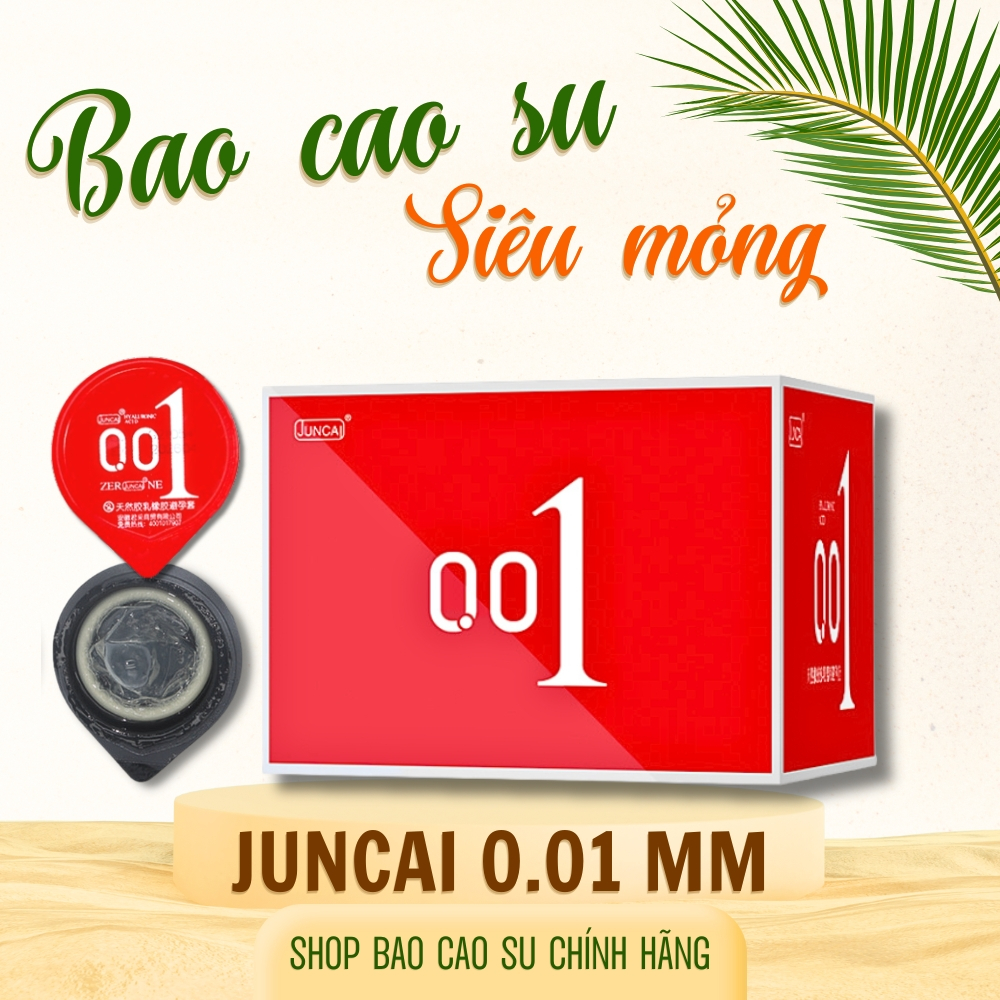 [Combo] Bao cao su nam Juncai siêu mỏng tăng khoái cảm, nhiều gel bôi trơn, bcs kéo dài thời gian