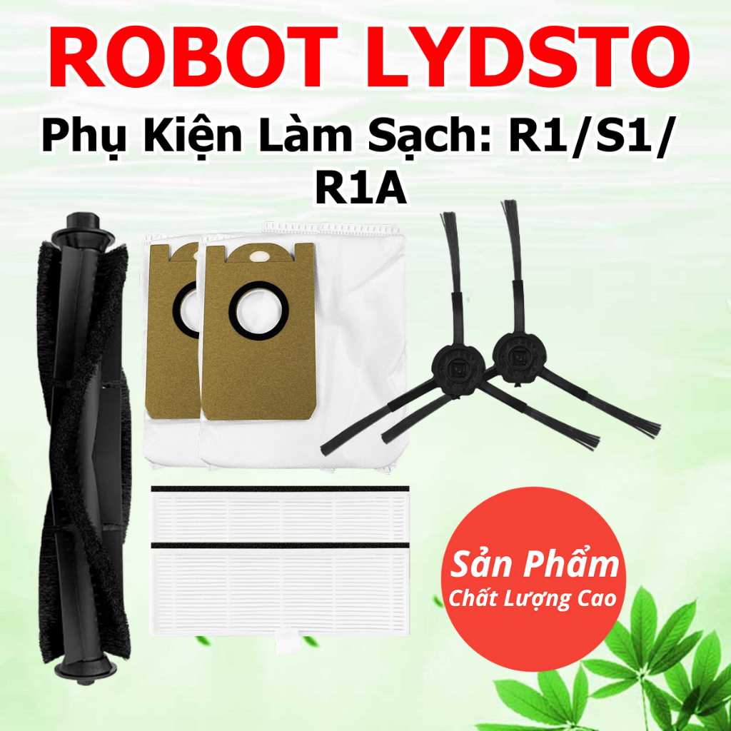 Phụ Kiện Thay Thế Lydsto Robot Vacuum R1/S1/R1A Chổi Lăn, Chổi Cạnh, Bộ Lọc Hepa, Khăn Lau, Túi Đựng