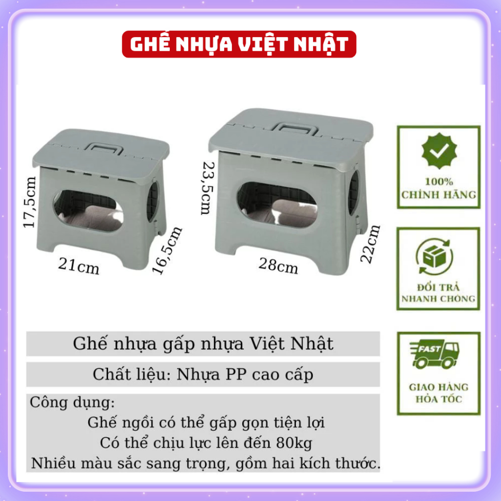 Ghế gấp gọn hokori, ghế nhựa việt nhật loại đẹp