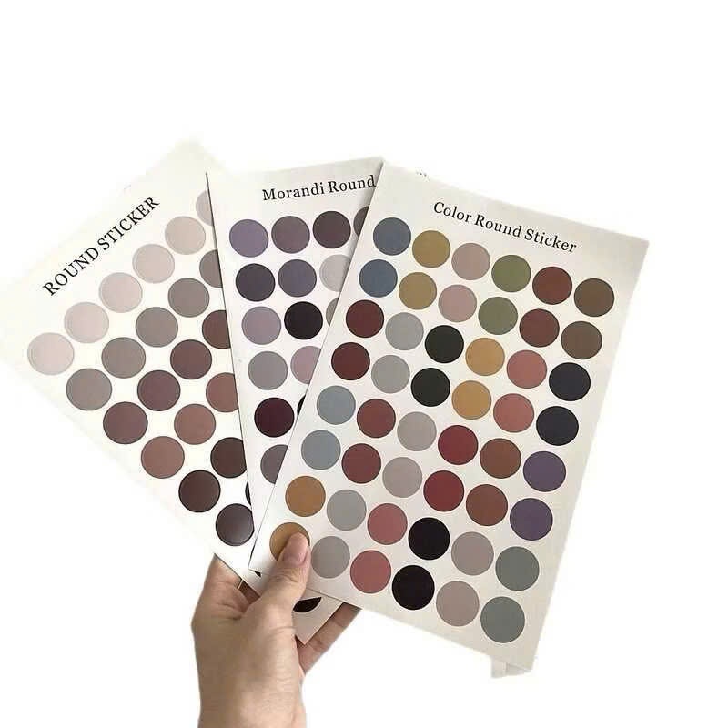 Bộ 48 sticker dán hình tròn nhiều màu, nhãn dán dot dán Bullet journal, Planner
