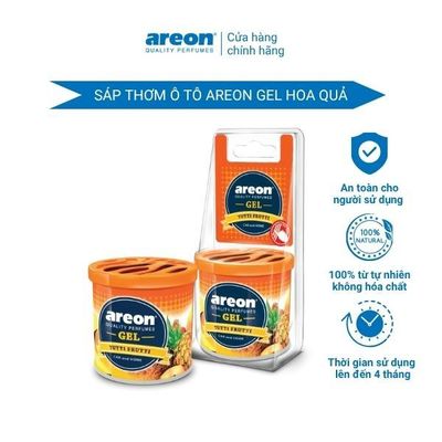 Sáp thơm ô tô Areon Gel Tutti Frutti - Hương hoa quả tổng hợp, nhập khẩu Bulgaria