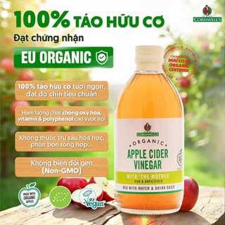 Giấm Táo Hữu Cơ Cao Cấp Cornwell’s Lên Men Tự Nhiên. Dấm Táo giữ Trọn Giấm Mẹ, Hỗ Trợ Detox Cơ Thể