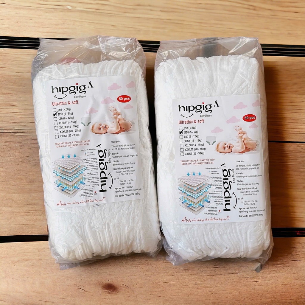 COMBO 100 MIẾNG BỈM HIPGIG, TÃ BỈM QUÀN TRẺ EM, BỈM QUẦN TRẦN XUẤT NHẬT SIZE M100/XL100/XXL100/XXXL1