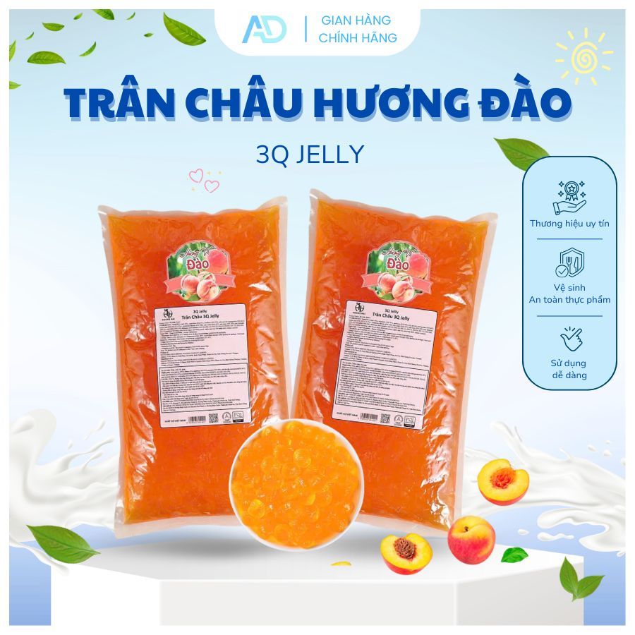 🍑✨ TRÂN CHÂU 3Q ĐÀO HOÀNG HẢI 2KG – HƯƠNG ĐÀO THANH MÁT, NGON CHUẨN QUÁN, ĂN LIỀN TIỆN LỢI 🧋