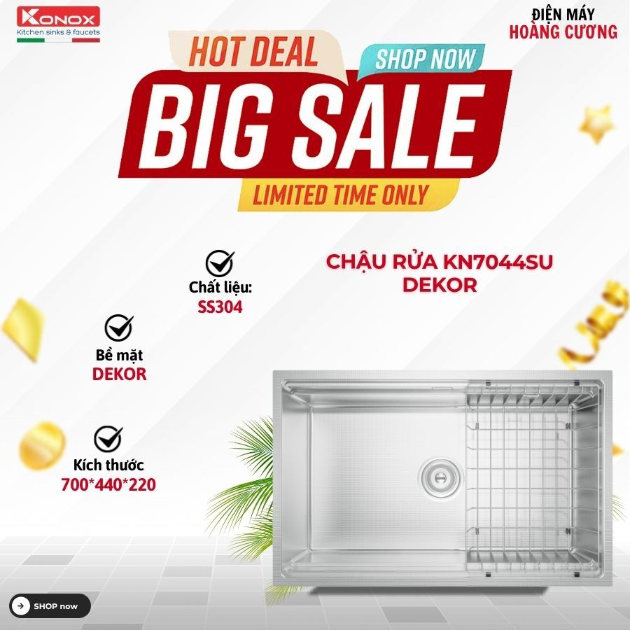 Chậu Rửa Chén Konox KN7044SU Dekor – Chống Trầy & Chống Gỉ