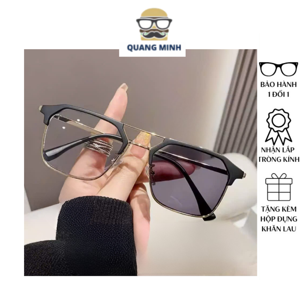 Gọng kính cận nam Đổi Màu dưới nắng QUANG MINH, Thời Trang, chống tia UV Và Ánh Sáng Xanh Cho Nam nữ-MÃ X77