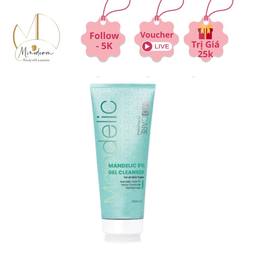 Sữa Rửa Mặt MD CARE MANDELIC 5% GEL CLEANSER Dạng Gel Làm Sạch Sâu ,Tẩy Tế Bào Chết Nhẹ Nhàng