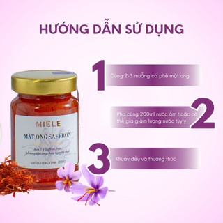 Mật Ong Saffron Miele 250g (1G Saffron, Thêm Sữa Ong Chúa)