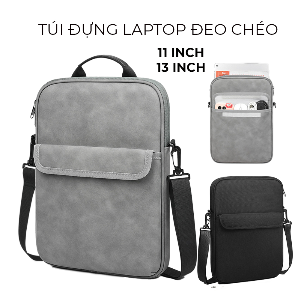 Túi chống sốc laptop ipad 11 - 13 inch, Túi đựng laptop macbook đeo chéo, Phù hợp đựng macbook ipad