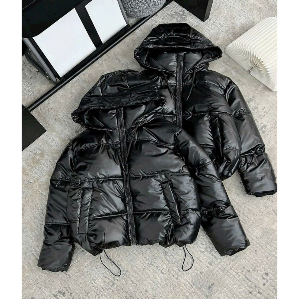 Áo Phao Bóng Có Mũ, Áo Phao Nữ Màu Bạc, Áo Phao Bóng Nữ 3 Màu Đen/Trắng/Bạc