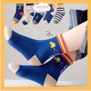  Tất bé trai bé gái cao cổ cho bé tất trẻ em set 5 đôi vớ bé trai bé gái 3 tuổi đến 12 tuổi vớ chân cho bé dễ thương T02 