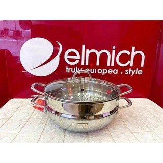 Chảo hấp đa năng inox liền khối Elmich Trimax CZ EL-3832 size 28cm cao cấp vừa lẩu vừa hấp