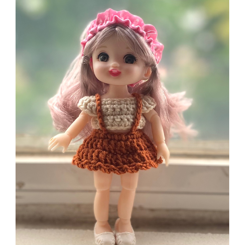 áo crop top, váy dây doll 1/8 (16cm)
