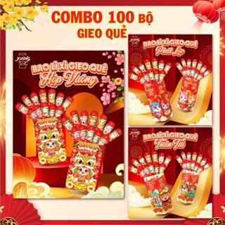   Giá Sỉ  100 bộ bao lì xì gieo quẻ 2026 Tết Bính Ngọ con Ngựa Bao lì xì hot trend 