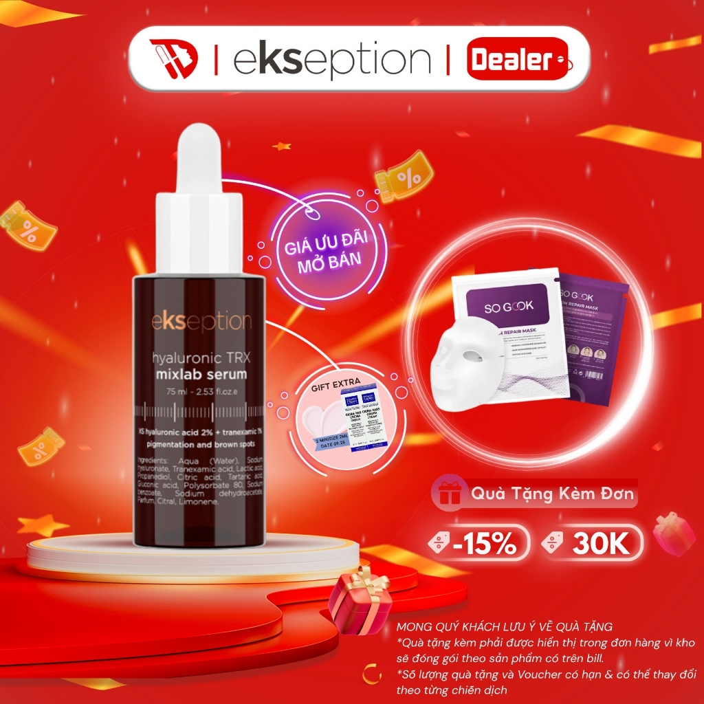 Serum TRX dưỡng sáng, mờ thâm, cải thiện sắc tố da Ekseption Hyaluronic TRX Mixlab Serum 75ml