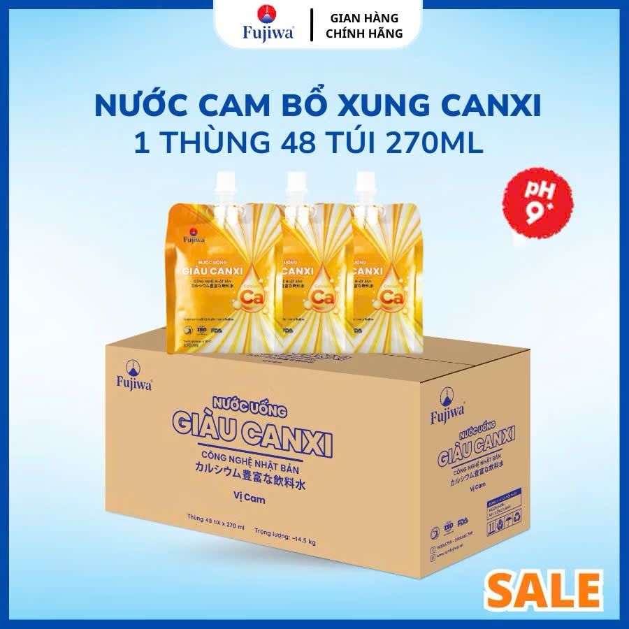 NƯỚC UỐNG GIÀU CANXI FUJIWA VỊ CAM
