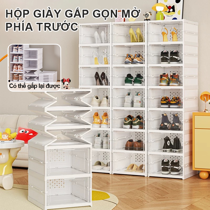 Tủ Giày Gấp Gọn Chất lượng cao Vừa Cho Các Size Giày Hộp đựng giày  Gấp Gọn Tiện Lợi