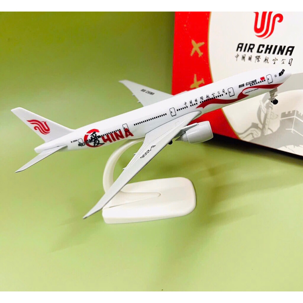 Máy Bay Boeing B777 "AIR CHINA" Mô Hình Máy Bay Boeing B777 Kim Loại Cực Đẹp (Fullbox + Đế Trưng Bày