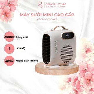  Quạt Sưởi Mini QCOOKER Máy Sưởi Để Bàn 2 Chiều Công Suất 2000W Làm Nóng Tức Thì Thiết Kế Chống Lật 