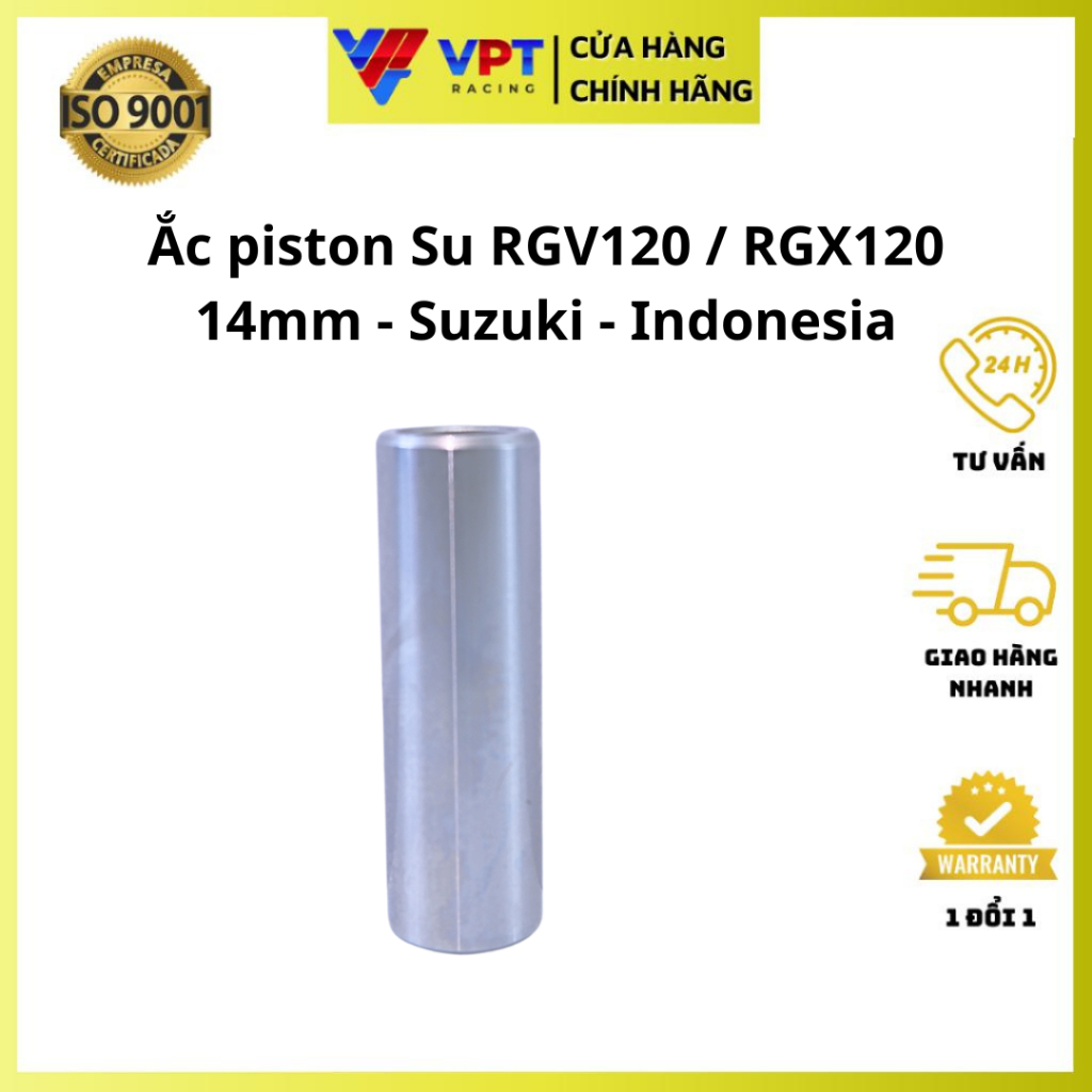 Ắc piston xipo RGV120, RGX120 14mm chính hãng Suzuki, Indonesia 12151