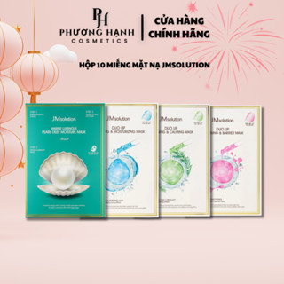 Hộp 10 Miếng Mặt Nạ Jmsolution Duo Up, Marine Luminous Pearl  Dưỡng Trắng Cấp Ẩm Phục Hồi Da Hàng Chính Hãng